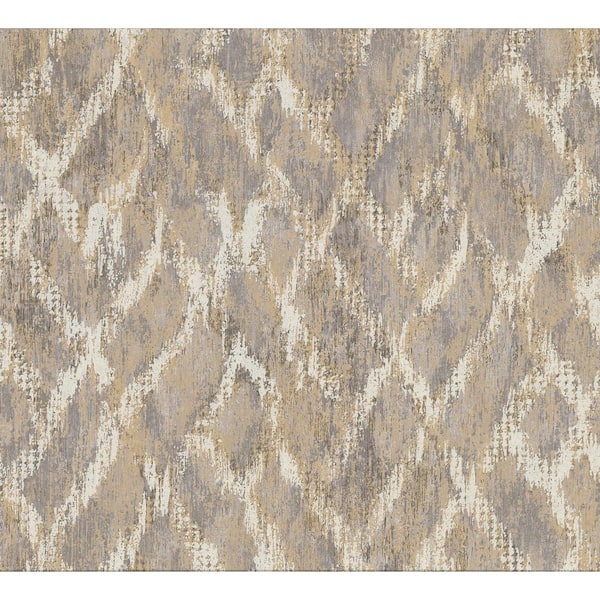 Brewster Bunter Taupe Distressed Geometric Paper Strippable Wallpaper (Covers 57.8 sq. ft.)