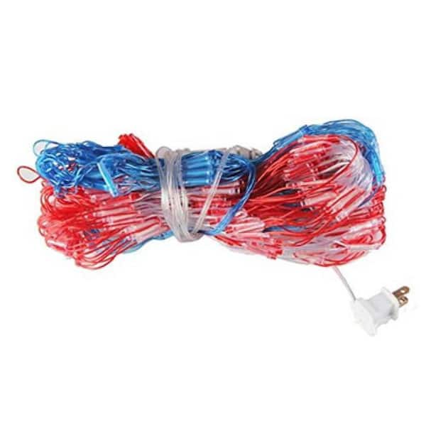 Justincity 6.5 ft. x 3.2 ft. American Flag Lights Garden Waterproof LED Flag Net Light Outdoor for 4th of July Decorations