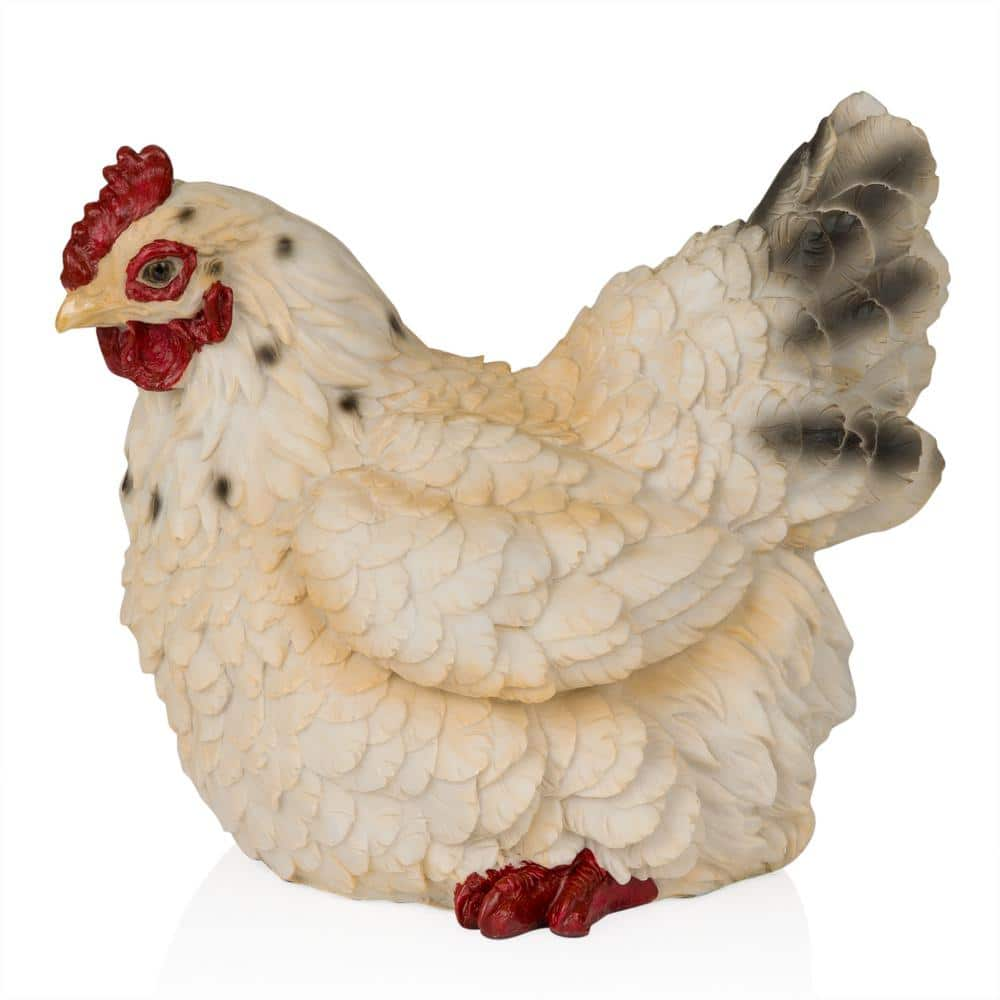 Alpine Corporation Polyresin Resting White Hen Statuary