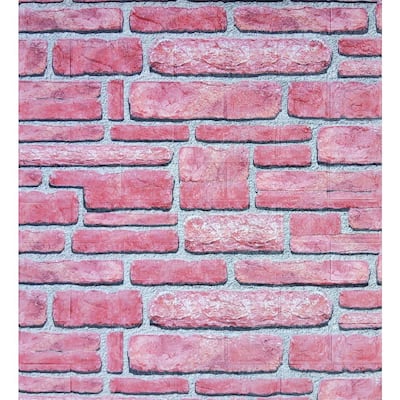 Falkirk Jura III 1/4 in. x 28 in. x 30 in. Peel & Stick Red Faux Brick PE Foam Decorative Wall Paneling (10-Pack)