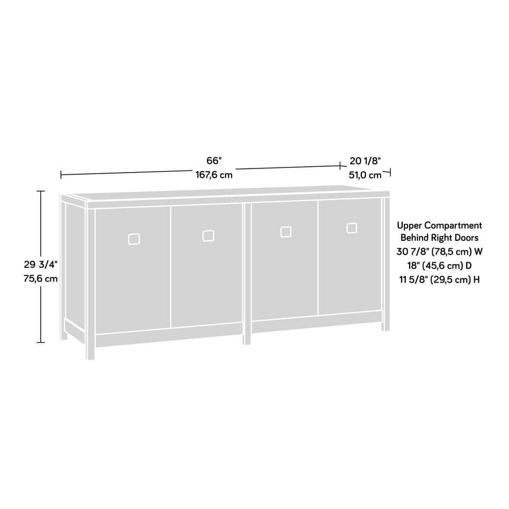 Sindoori Mango Brown Wood Office Credenza with Filing Cabinet
