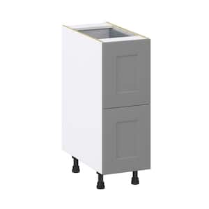 Bristol Painted 12 in. W x 34.5 in. H x 24 in. D Slate Gray Shaker Assembled Base Kitchen Cabinet with 3-Drawers