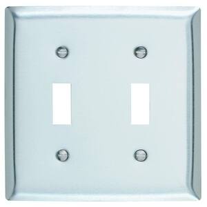 Pass and Seymour 430S/S 2 Gang 2 Toggle Wall Plate, Stainless Steel (1-Pack)
