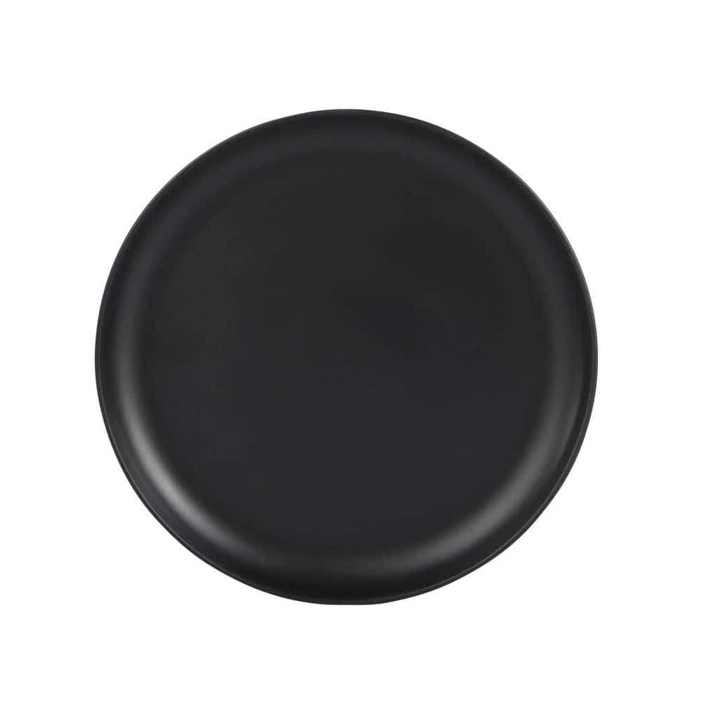 Matte Black Melamine 12-Piece Dinnerware Set for 4