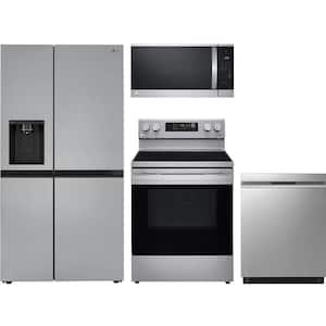 27 cu. ft. Standard Depth Refrigerator with 5 Burner Freestanding Electric Range and Dishwasher with QuadWash