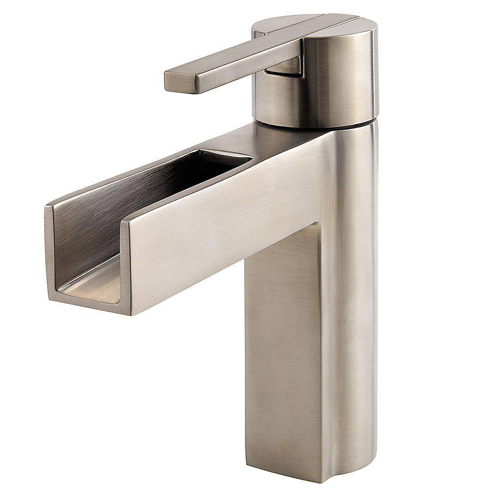 Vega Modern 7.66" Brushed Nickel Lever Handle Bathroom Faucet