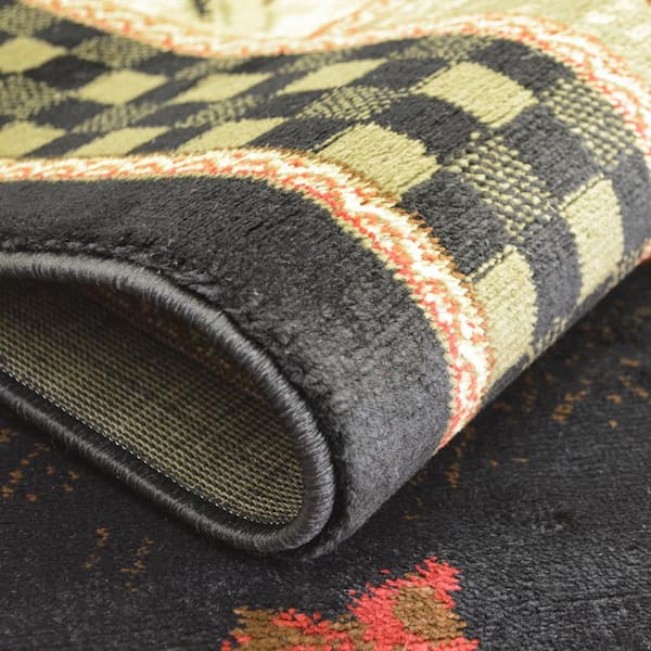 American Destination Cades Cove Multi-Colored 5 ft. Lodge Round Area Rug