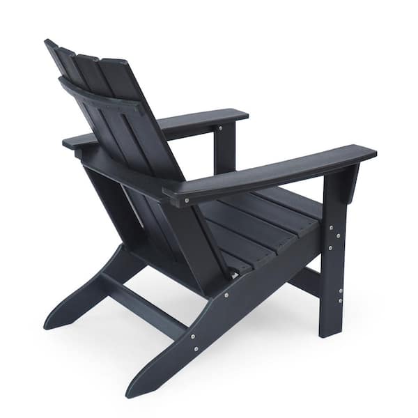 Unbranded Black Plastic Adirondack Chair (Set of 1）