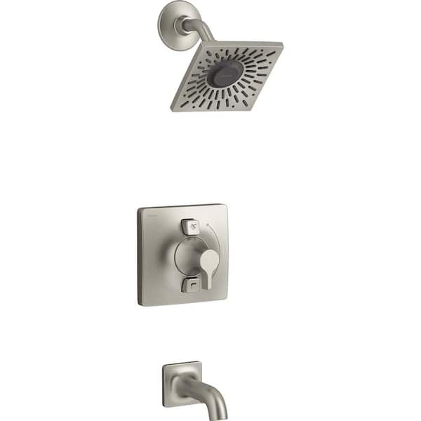 KOHLER Contemporary Single-Handle 1-Spray Tub and Shower Faucet in Vibrant Brushed Nickel (Valve Included)