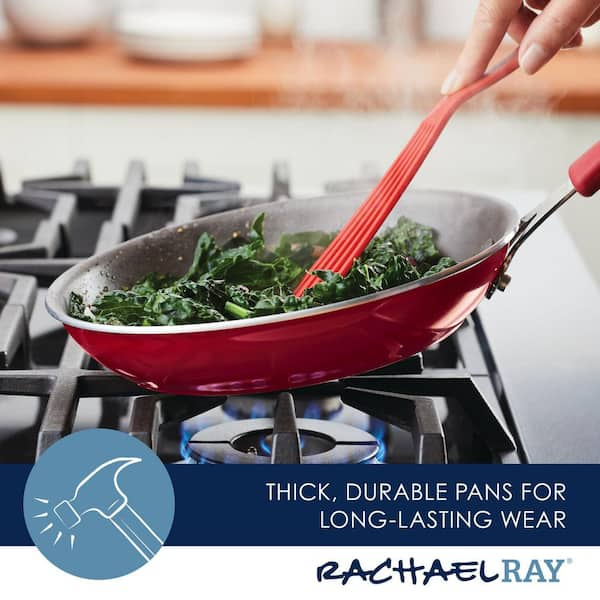 Rachael Ray Cook + Create Aluminum Nonstick Frying Pan 10 Red