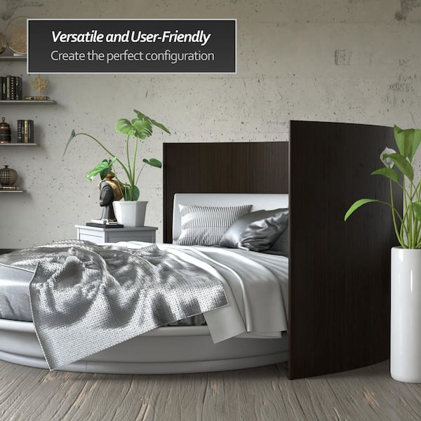 RED LANTERN Bamboo Wave 48 in. Dark Mocha 1-Panel Room Divider BF