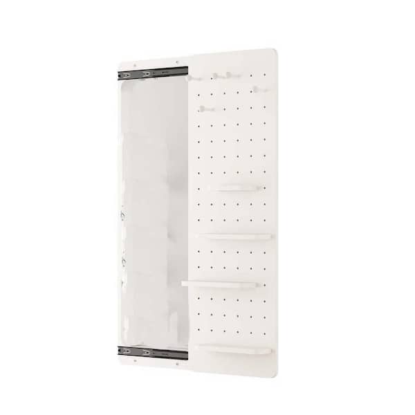 15.75 in W x 47.64 in. H Wall Full Length Mirror with Shelf/Hooks,Rustic Wall Mounted with Multifunctional Design Mirror