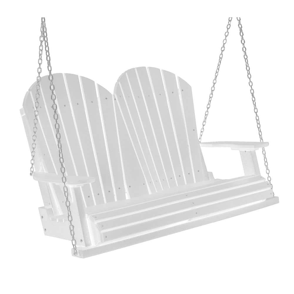 WILDRIDGE Heritage 2-Person White Plastic Porch Swing LCC-102-BW - The ...