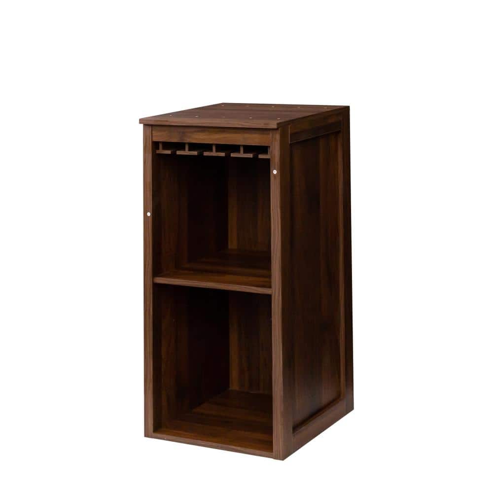 Brown Walnut 35.43 in. Accent Cabinet Office Storage Cabinet with 3 Shelves and Hutch durable construction price history on PriceWatchPro