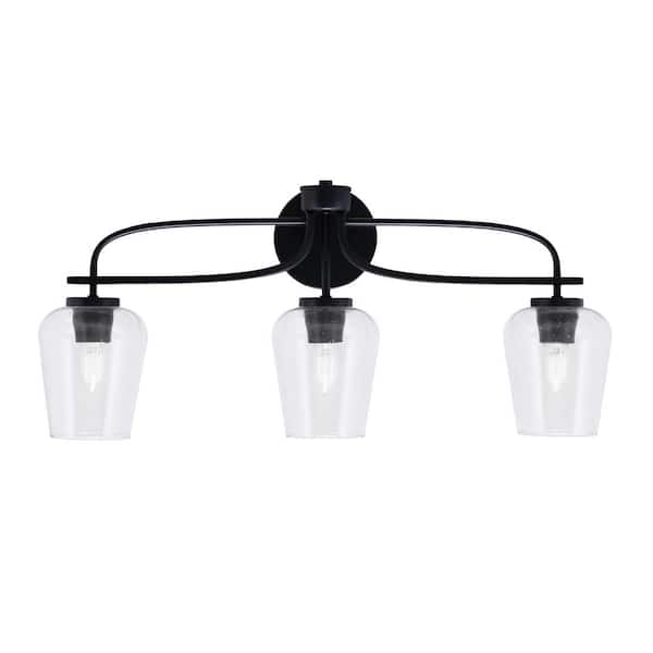 Unbranded Olympia 26.75 in. 3-Light Matte Black Vanity Light