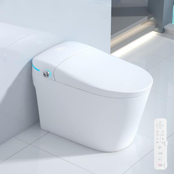 yulika Smart Toilet with Bidet, Auto Open Lid and Flush Heated Seat, Washing and Drying, Include Remote Control