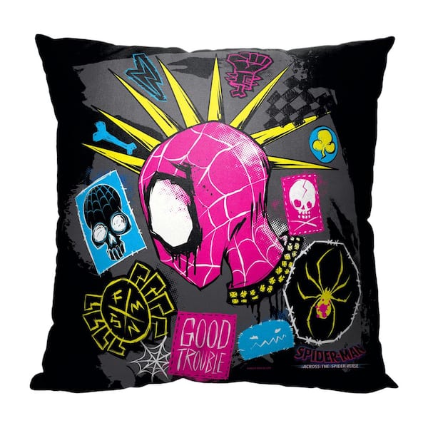 THE NORTHWEST GROUP Marvel Spiderman Across The Spiderverse Good Trouble Printed Multi-Colored Throw Pillow