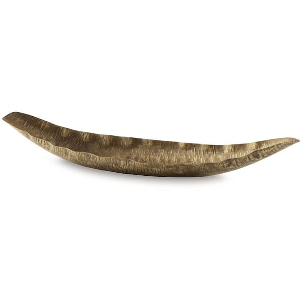Wystenburg Gold Irregular Metal 29.75 in. Decorative Tray