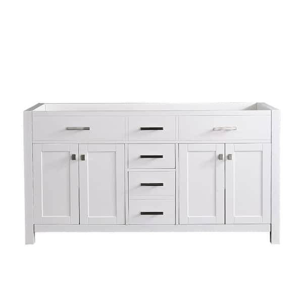 UKISHIRO 21.45 in. W x 58.5 in. D x 34.71 in. H Bath Vanity Cabinet without Top in White