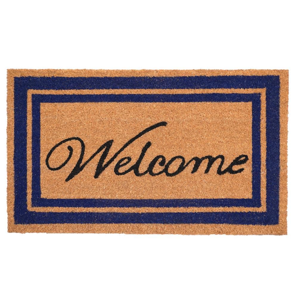 "Dark Blue Border Welcome Doormat 24"" x 36""" price history on PriceWatchPro