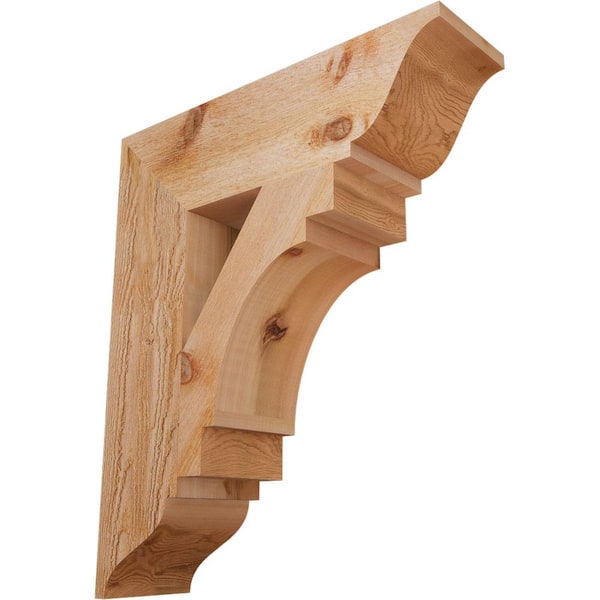 Ekena Millwork 6 in. x 26 in. x 22 in. Western Red Cedar Merced Traditional Rough Sawn Bracket