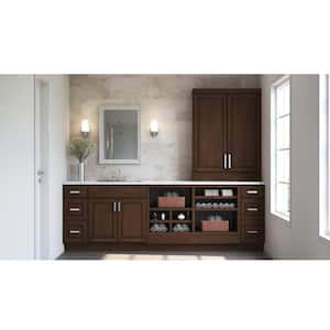 Hampton 12 in. W x 21 in. D x 34.5 in H Assembled Bathroom 3-Drawer Base Cabinet in Cognac