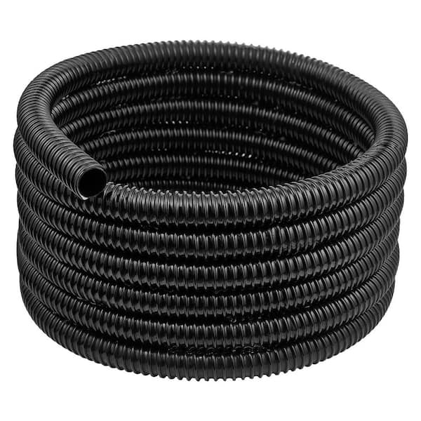 21 ft. Corrugated Pond Tubing, 1 in. Inner Diameter, Flexible PVC Hose, Black Plastic Corrugated Water Tubing (1 pcs)
