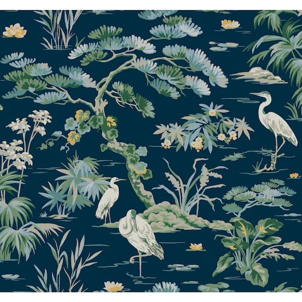Bridgewater Navy Blue Wallpaper