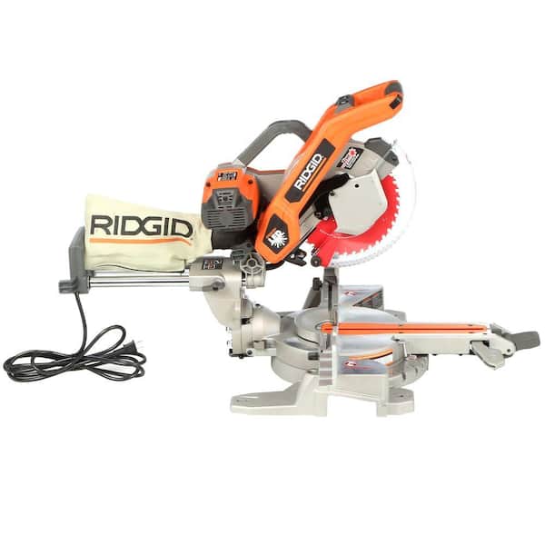 RIDGID 10 in. Sliding Compound Miter Saw with Dual Laser Guide