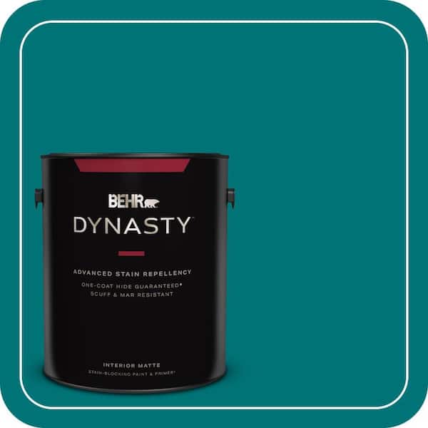 BEHR DYNASTY 1 gal. #T15-3 Essential Teal Matte Interior Stain-Blocking Paint & Primer