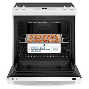 30 in. 5.3 cu. ft. Slide-In Electric Range with Self-Cleaning Convection Oven and Air Fry in White