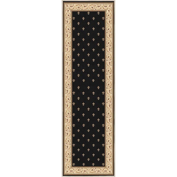 Well Woven Brown 2 ft. 3 in. x 7 ft. 3 in. Runner Flat-Weave Apollo Fleur De Lis Traditional Oriental Border Area Rug