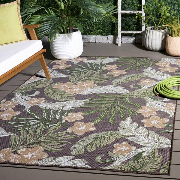 Cabana 5 x 8 Brown/Green Floral Area Rug