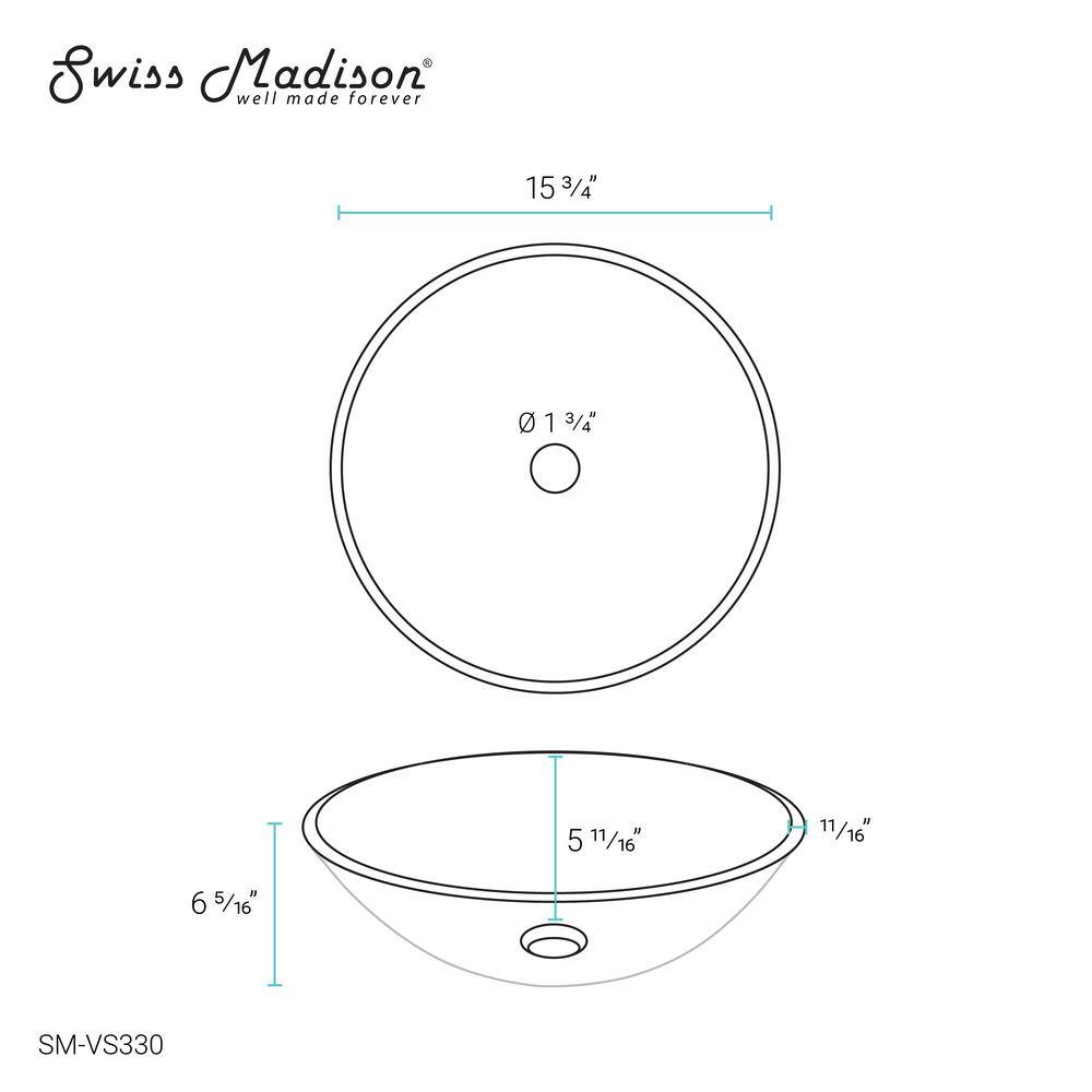 Virage 16" Clear Glass Round Vessel Sink