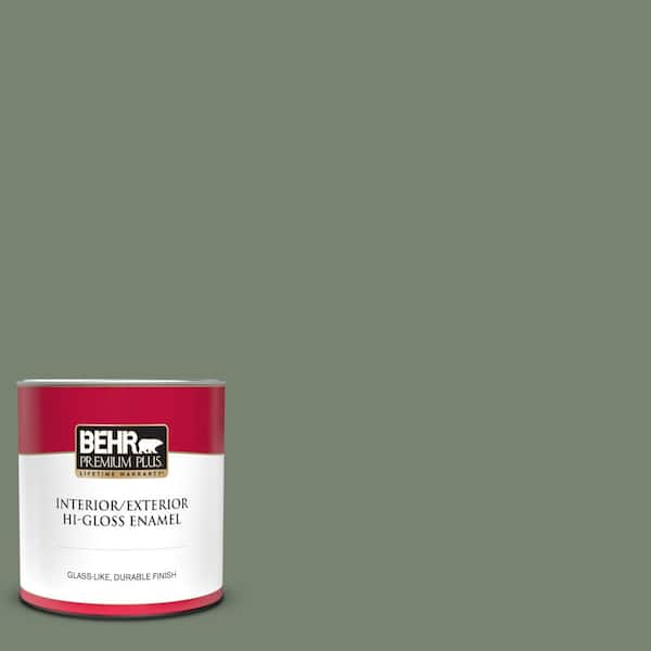 BEHR Ultra 1 gal. #ICC-77 Sage Green Semi-Gloss Enamel Exterior Paint & Primer