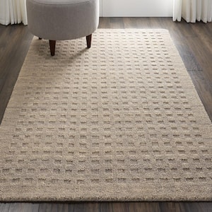 Perris Latte 4 ft. x 5 ft. Solid Contemporary Area Rug