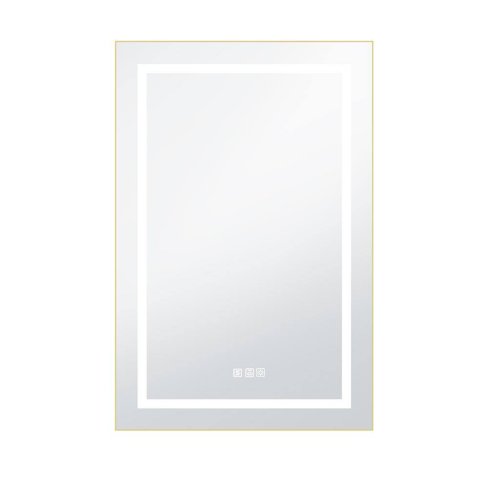 WELLFOR 24 in. W x 36 in. H Rectangular Recessed/Surface Mount LED