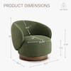 Spruce & Spring Noah Green Performance Fabric Swivel Accent Chair Modern Upholstered Round Barrel Arm Chair for Bedroom or Living Room SSAC72950-SD662-09