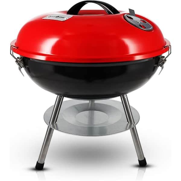 GASONE CG 14 Portable Charcoal Grill 14 in. in Red Portable Grill for BBQ CG 14 The Home Depot