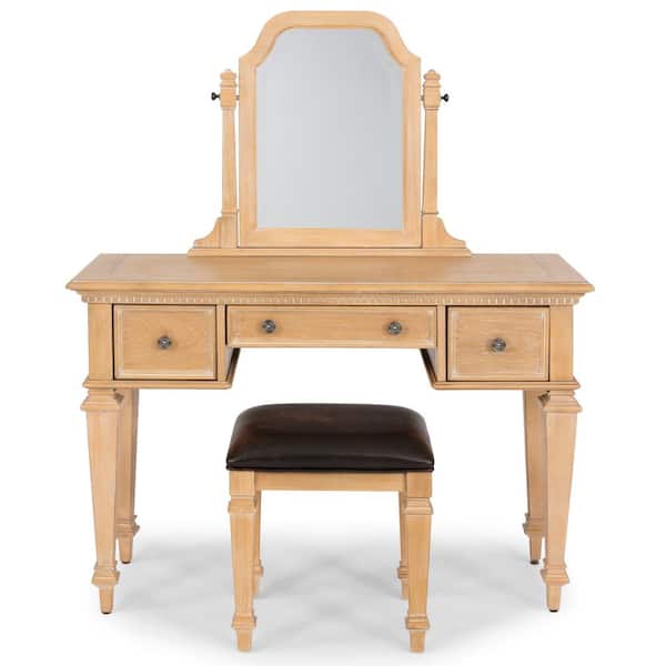 HOMESTYLES Manor House Natural Vanity and Bench Set