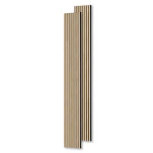 0.9 in. x 1.05 ft. x 7.87 ft. White Oak Acoustic/Sound Absorb 3 D Overlapping Wood Slat Decorative Wall Paneling 2-Pack