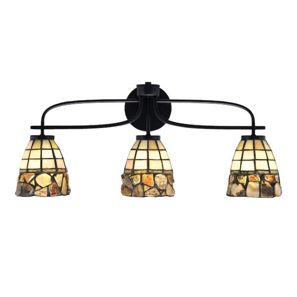 Unbranded Olympia 26.75 in. 3-Light Matte Black Vanity Light