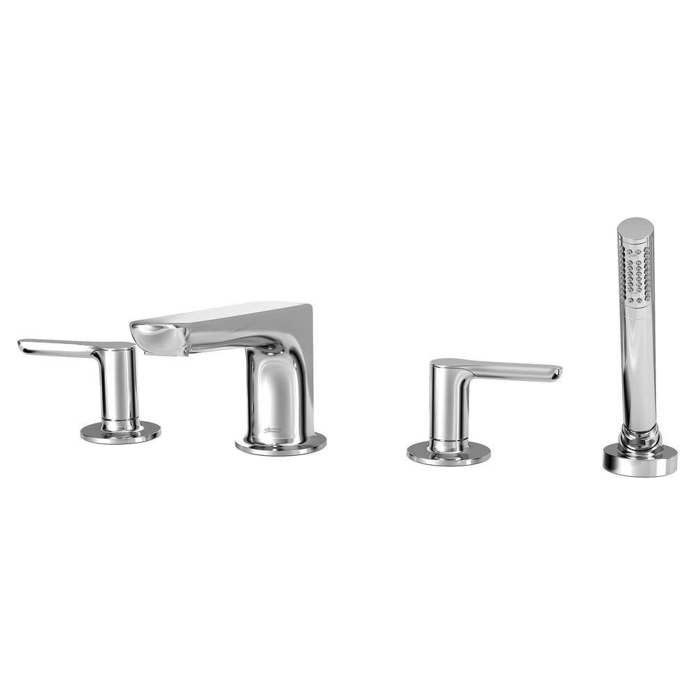 Studio S Polished Chrome 2-Handle Deck-Mount Roman Tub Faucet with Hand Shower