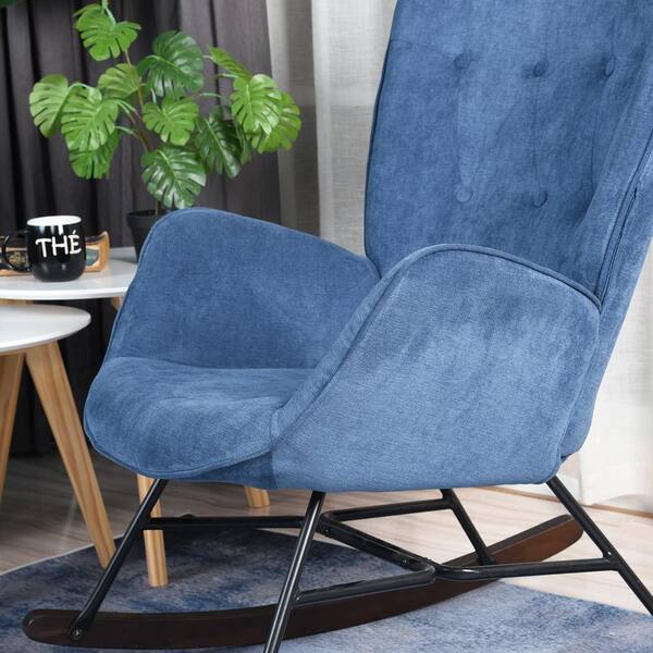Homy Casa Epping Blue Velvet Rocking Chair HD-EPPING KD BLUE The