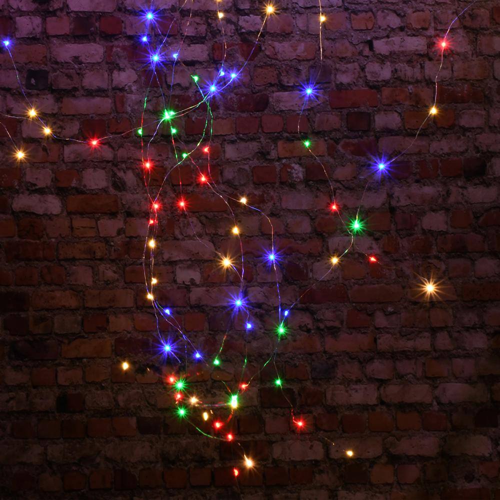 Battery Operated Multicolor LED Outdoor Fairy String Lights, Set of 2