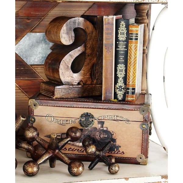 Litton Lane Brown Wood Vintage Trunk (Set of 3)
