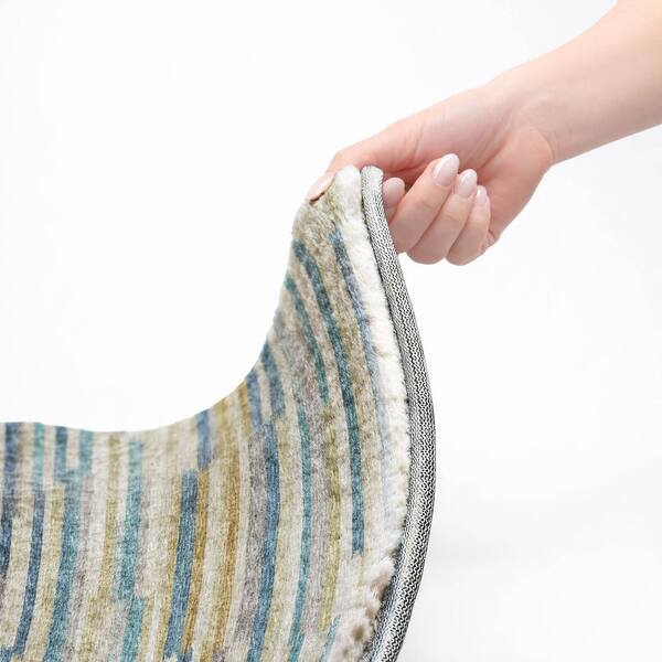 Dream Shag Premium Machine Washable Abstract ADS114 Blue 10 ft. x 14 ft. Area Rug