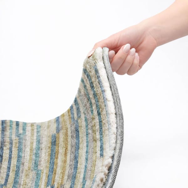 Dream Shag Premium Machine Washable Abstract ADS114 Blue 9 ft. x 12 ft. Area Rug