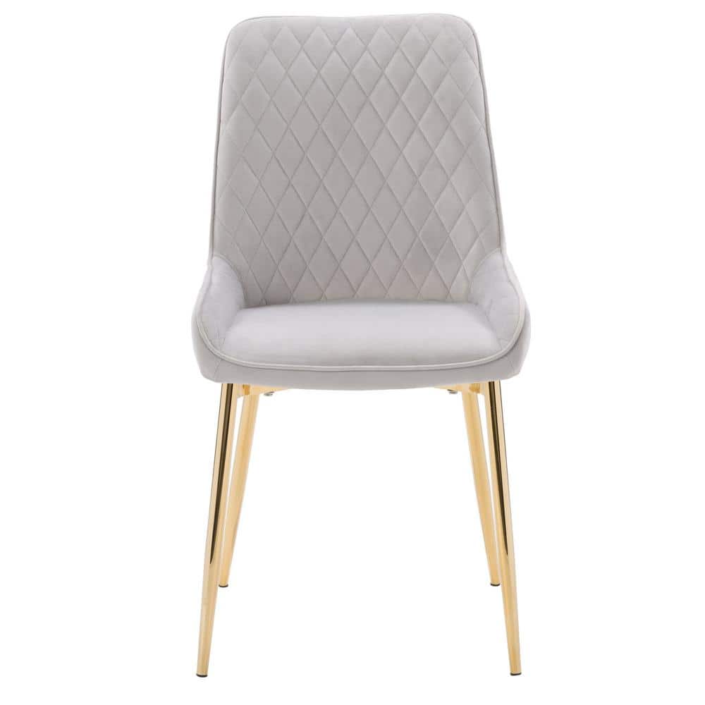 Mid-Century Glam Velvet Upholstered Side Chair with Gold Legs