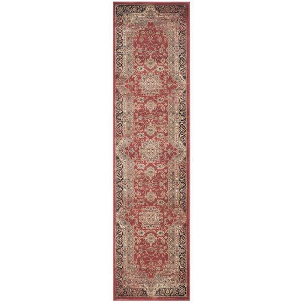 SAFAVIEH Vintage Rust/Black 2 ft. x 8 ft. Border Runner Rug